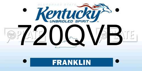 720QVB Kentucky License Plate