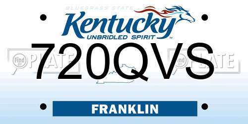 720QVS Kentucky License Plate