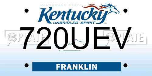 720UEV Kentucky License Plate