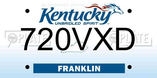 720VXD Kentucky License Plate