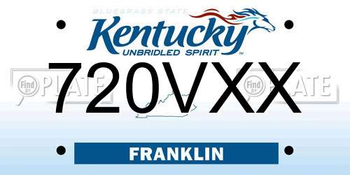 720VXX Kentucky License Plate