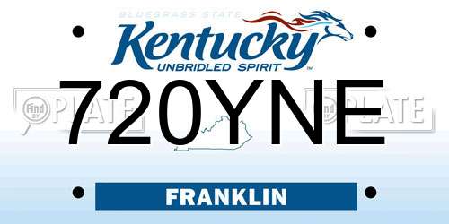 720YNE Kentucky License Plate