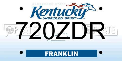 720ZDR Kentucky License Plate