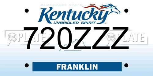 720ZZZ Kentucky License Plate