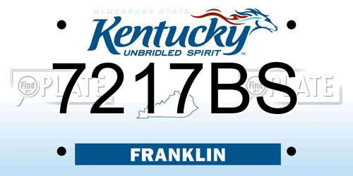 7217BS Kentucky License Plate
