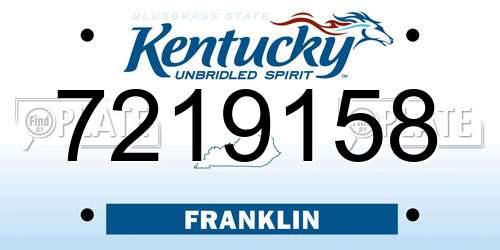 7219158 Kentucky License Plate
