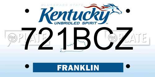 721BCZ Kentucky License Plate