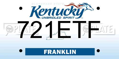 721ETF Kentucky License Plate