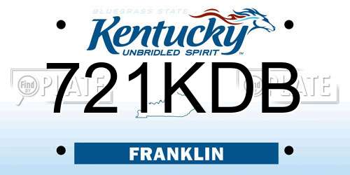 721KDB Kentucky License Plate