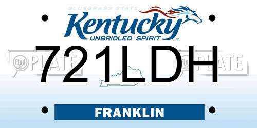 721LDH Kentucky License Plate