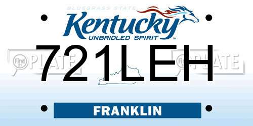721LEH Kentucky License Plate