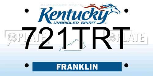 721TRT Kentucky License Plate