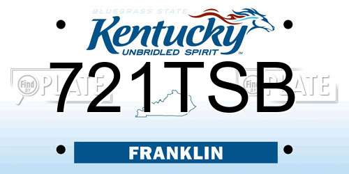 721TSB Kentucky License Plate