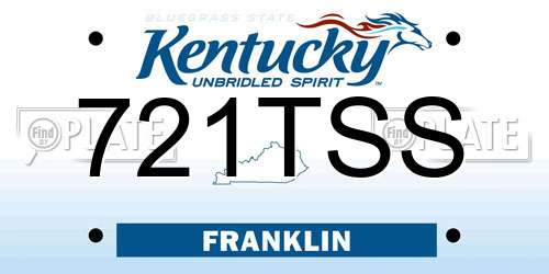 721TSS Kentucky License Plate