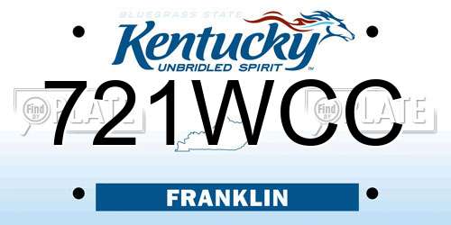 721WCC Kentucky License Plate