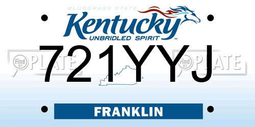 721YYJ Kentucky License Plate