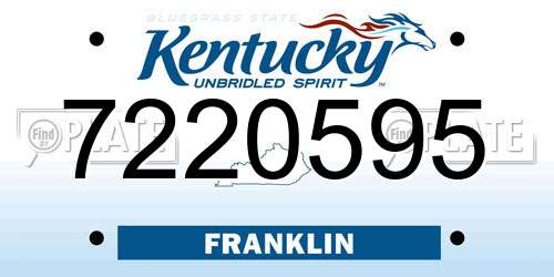 7220595 Kentucky License Plate