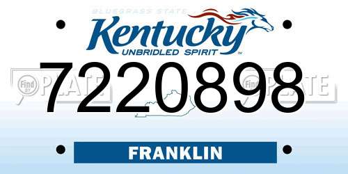 7220898 Kentucky License Plate
