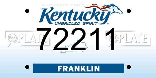 72211 Kentucky License Plate