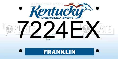 7224EX Kentucky License Plate