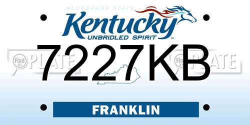 7227KB Kentucky License Plate