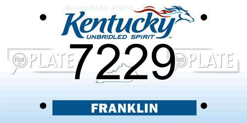 7229 Kentucky License Plate