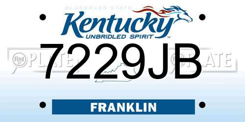 7229JB Kentucky License Plate