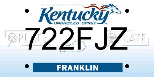 722FJZ Kentucky License Plate