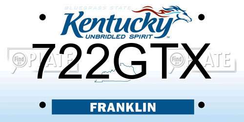 722GTX Kentucky License Plate