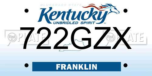 722GZX Kentucky License Plate