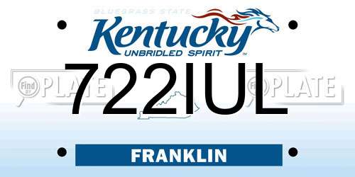 722IUL Kentucky License Plate