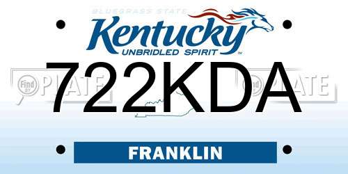 722KDA Kentucky License Plate
