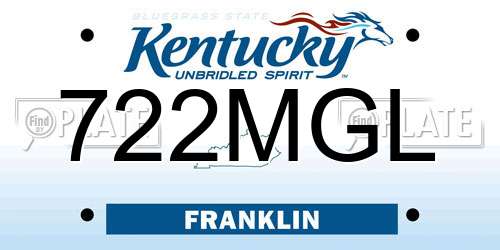722MGL Kentucky License Plate