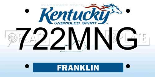 722MNG Kentucky License Plate