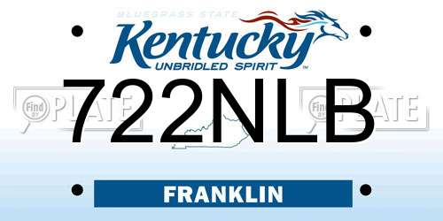 722NLB Kentucky License Plate