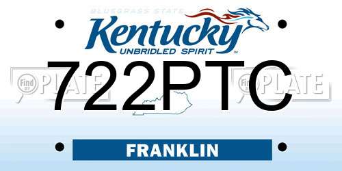 722PTC Kentucky License Plate