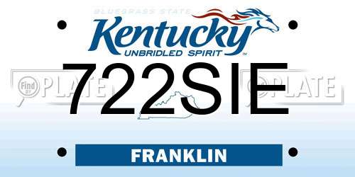 722SIE Kentucky License Plate