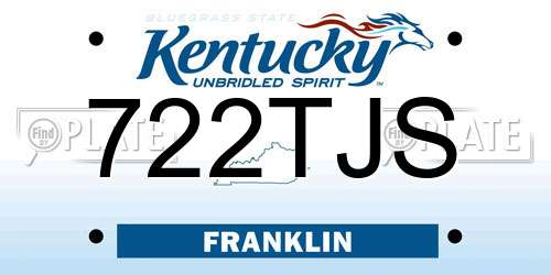 722TJS Kentucky License Plate