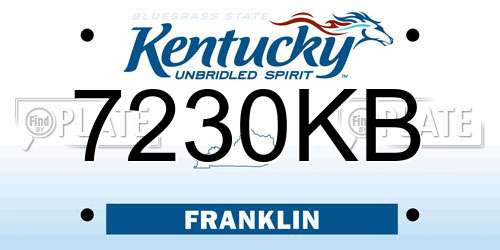 7230KB Kentucky License Plate