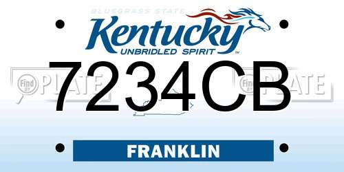 7234CB Kentucky License Plate