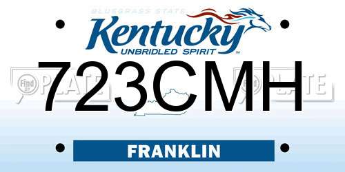 723CMH Kentucky License Plate