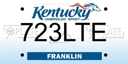 723LTE Kentucky License Plate