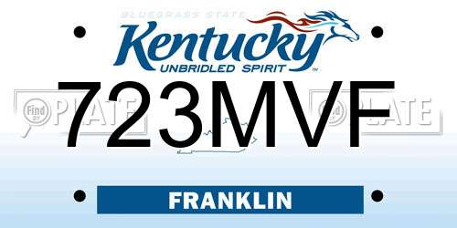 723MVF Kentucky License Plate