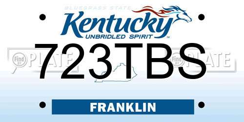 723TBS Kentucky License Plate
