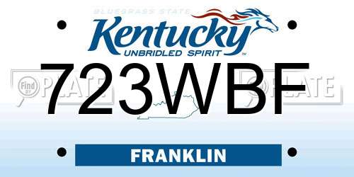 723WBF Kentucky License Plate