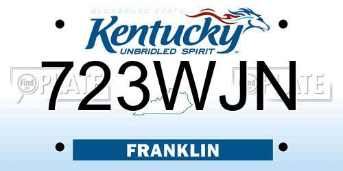 723WJN Kentucky License Plate