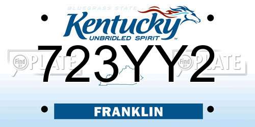 723YY2 Kentucky License Plate