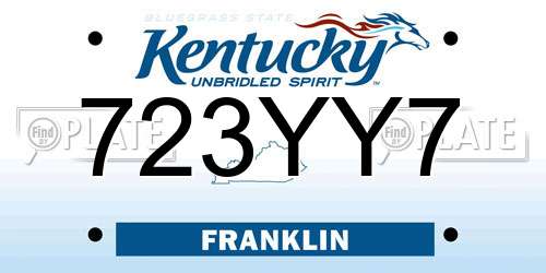 723YY7 Kentucky License Plate