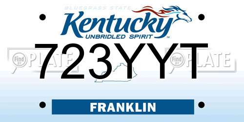 723YYT Kentucky License Plate