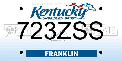 723ZSS Kentucky License Plate